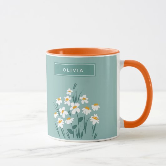 Blumengeschmack, modern personalisiert, niedlich u tasse (Rechts)