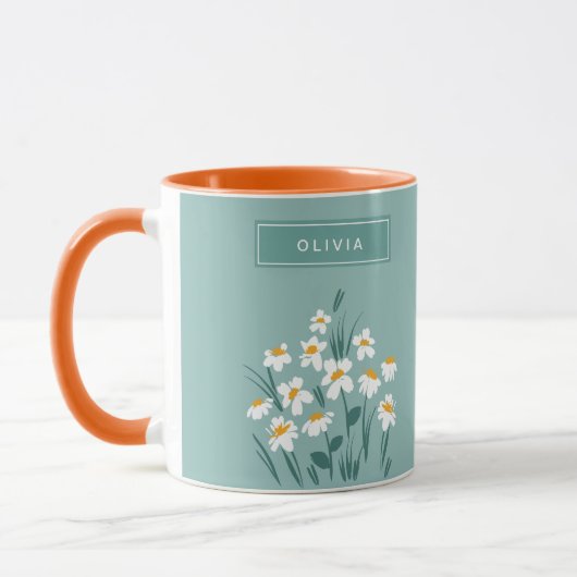 Blumengeschmack, modern personalisiert, niedlich u tasse (Links)