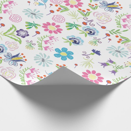 blumengeschmückte Blume Geschenkpapier (Ecke)