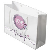 Blumengeschmückte Haar-Accessoire-Marke Boutique Große Geschenktüte (Vorderseite Schrägansicht)