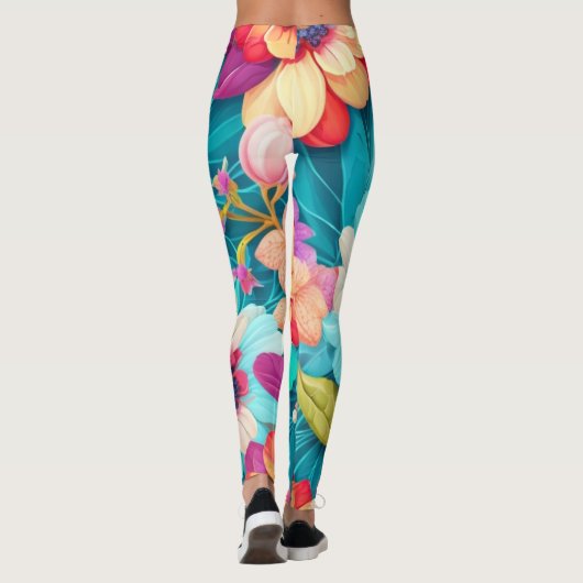 blumengeschmückte Leggings (Rückseite)