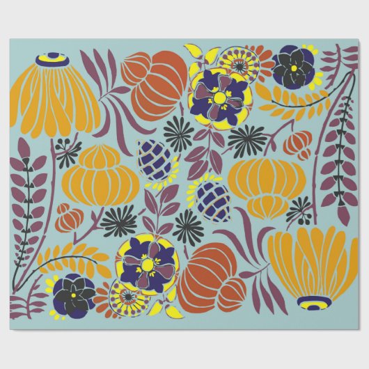 blumengeschmückter Hintergrund Geschenkpapier (Flach)