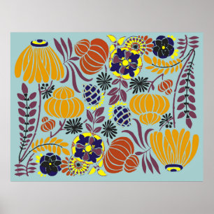 blumengeschmückter Hintergrund Poster