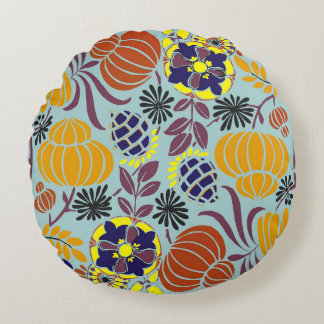 blumengeschmückter Hintergrund Rundes Kissen