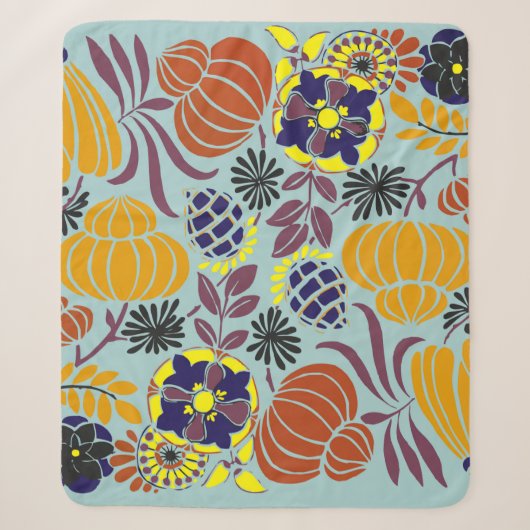 blumengeschmückter Hintergrund Sherpadecke (Vorderseite)