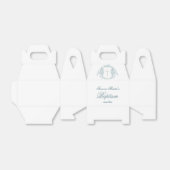 blumengeschmücktes Wappen | Taufe Geschenkschachtel (Ungefaltet)