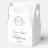 blumengeschmücktes Wappen | Taufe Geschenkschachtel (Geöffnet)