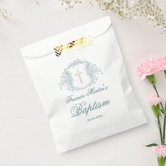 blumengeschmücktes Wappen | Taufe Geschenktütchen (Versiegelt)