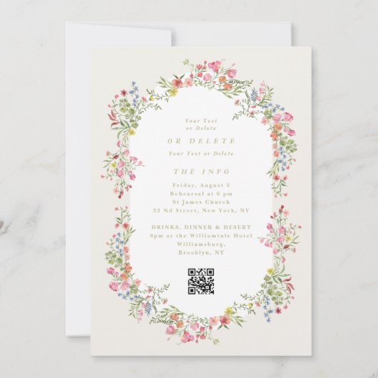 Blumengeschoss Hochzeitsfeier UAWG Probe Abendesse Einladung (Rückseite)