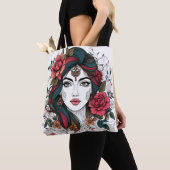 Blumengesicht – Boho-Schönheitstasche Tasche (Von Nahem)