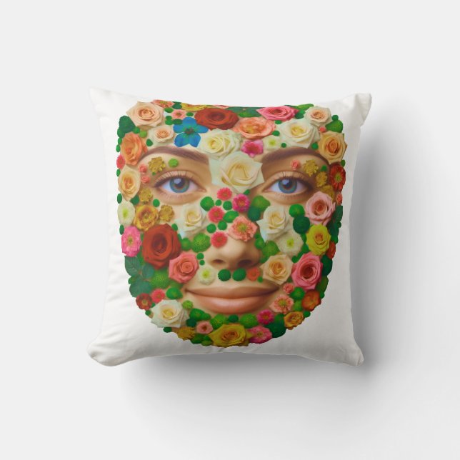 Blumengesicht (Form auch für WC-Deckel geeignet) Kissen (Vorderseite)