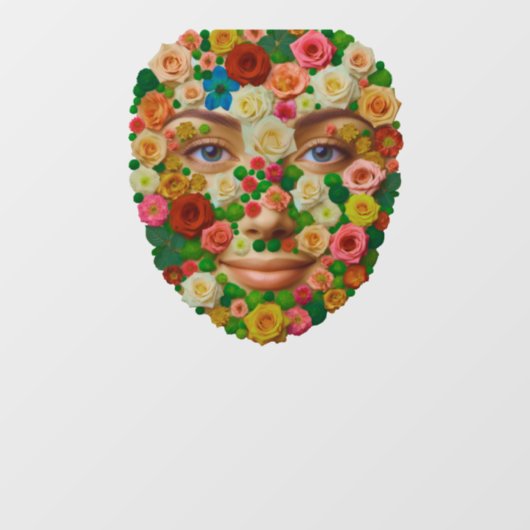 Blumengesicht (Form für WC-Deckel zum aufkleben!) Fensteraufkleber (Blatt)