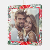 Blumengestalt Unser erstes Verlobtes Foto zu Weihn Keramikornament (Links)