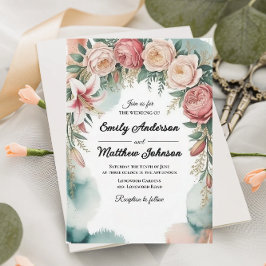 Blumengestalter-Designer zum Hochzeitsempfang Einladung