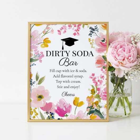 Blumengestaltete Abschlussfeier Dirty Soda Bar Sch Poster