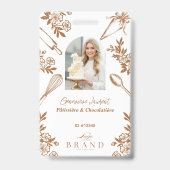 Blumengestaltete Backutensilien Bäckerei-Logo Mita Ausweis (Front)