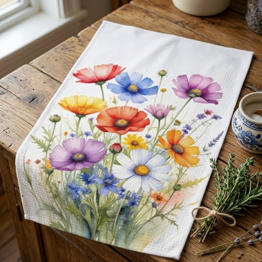 Blumengestaltete Teetücher, Wildblumen Geschirrtuc Geschirrtuch