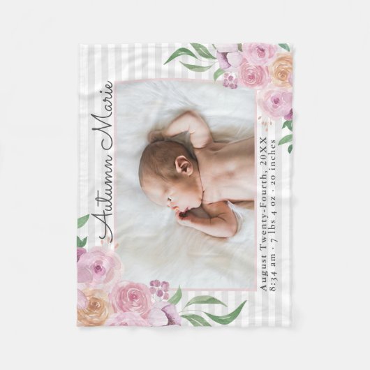 Blumengestanzte Stats Babydecke Fleecedecke (Vorderseite)