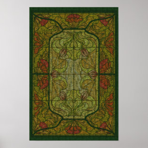 Blumengestanztes Glas Design Art Poster