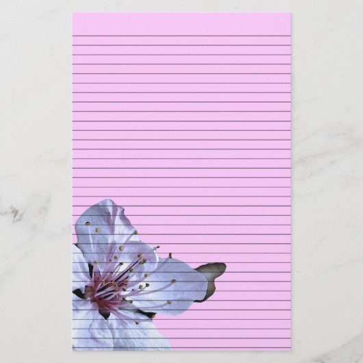 Blumengestationierung - fakultative Linien Briefpapier (Vorderseite)