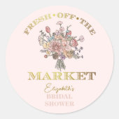 Blumengesteck Frisch vom Markt Brautdusche Runder Aufkleber (Vorderseite)