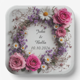 Blumengesteckter Kranz Pappteller