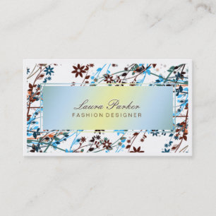 Blumengestein Artist Hair Stylist Blau Visitenkarte