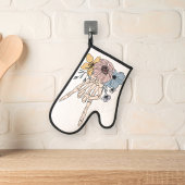 Blumengestein auf Skeletthandschuh Mitt Ofenhandschuh