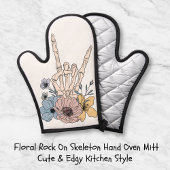 Blumengestein auf Skeletthandschuh Mitt Ofenhandschuh