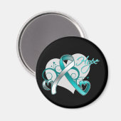 Blumengestein - Gebärmutterhalskrebs Magnet (Vorderseite/Rückseite)