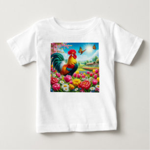 Blumengestelle/Federhirsche/Hühnerbilder Baby T-shirt
