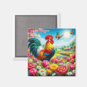 Blumengestelle/Federhirsche/Hühnerbilder Magnet (Vorderseite/Rückseite)