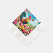 Blumengestelle/Federhirsche/Hühnerbilder Serviette (Ecke)