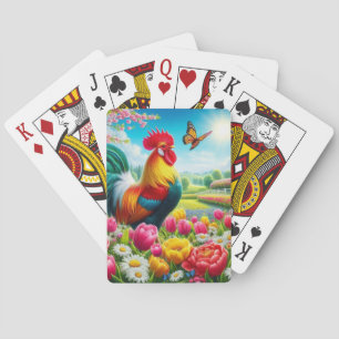Blumengestelle/Federhirsche/Hühnerbilder Spielkarten
