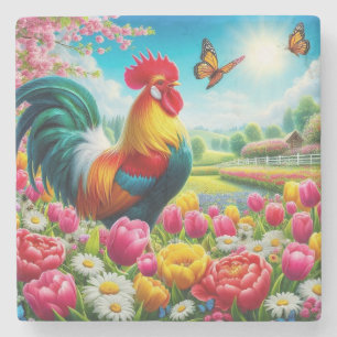 Blumengestelle/Federhirsche/Hühnerbilder Steinuntersetzer