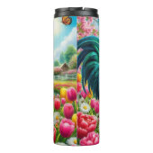 Blumengestelle/Federhirsche/Hühnerbilder Thermosbecher (Rückseite)