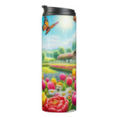 Blumengestelle/Federhirsche/Hühnerbilder Thermosbecher (Nach rechts gedreht)