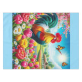 Blumengestelle/Federhirsche/Hühnerbilder Tischdecke (Vorderseite (Horizontal))
