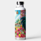 Blumengestelle/Federhirsche/Hühnerbilder Trinkflasche (Rechts)