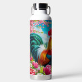 Blumengestelle/Federhirsche/Hühnerbilder Trinkflasche (Vorderseite)
