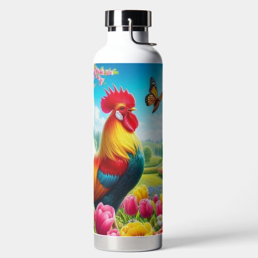 Blumengestelle/Federhirsche/Hühnerbilder Trinkflasche (links)