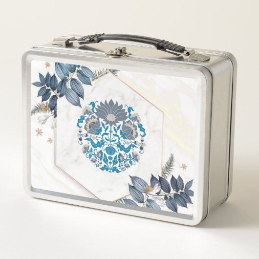 Blumengestelle Metall Brotdose (Vorderseite)