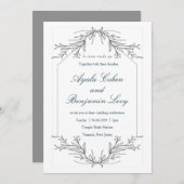 Blumengestempelung jüdischer Hochzeitskarten Einladung (Vorne/Hinten)