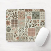 Blumengestepptes Blumenmuster mit grünem Rosa Mousepad (Mit Mouse)