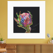 Blumengestreichte Canvas Print Art Leinwanddruck (Insitu (Wohnzimmer))
