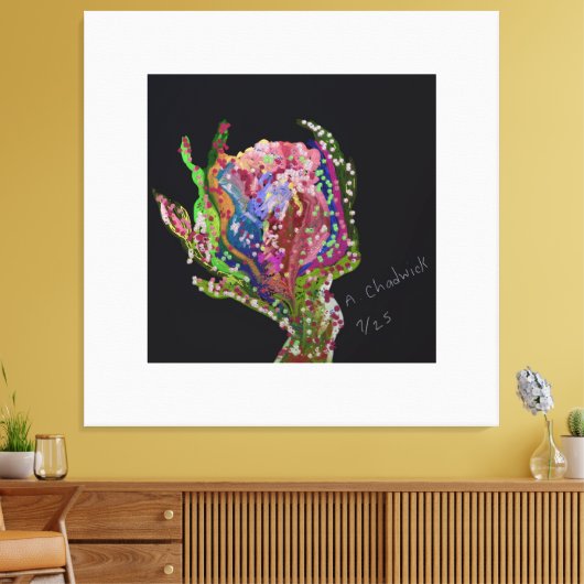 Blumengestreichte Canvas Print Art Leinwanddruck (Insitu (Wohnzimmer))
