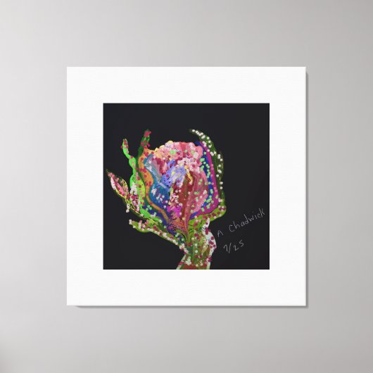 Blumengestreichte Canvas Print Art Leinwanddruck (Vorderseite)
