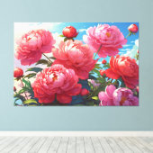 Blumengestreichte Canvas Print Leinwanddruck (Insitu (Holzboden))