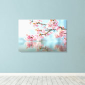 Blumengestreichte Canvas Print Leinwanddruck (Insitu (Holzboden))