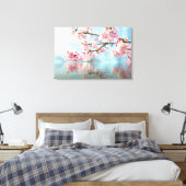 Blumengestreichte Canvas Print Leinwanddruck (Insitu (Schlafzimmer))
